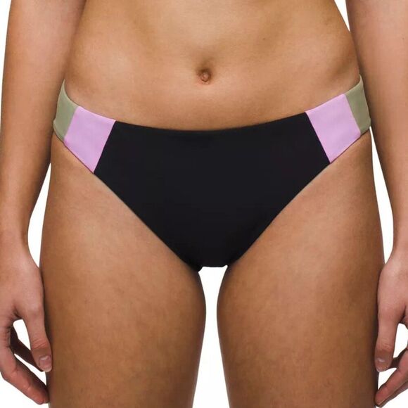 Prana Tulum Swim Bottom Black Colorblock Pink Olive Size XL Swimsuit Beach - Picture 1 of 5